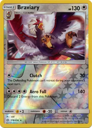 178/236 Braviary CEC Rare Reverse Holo