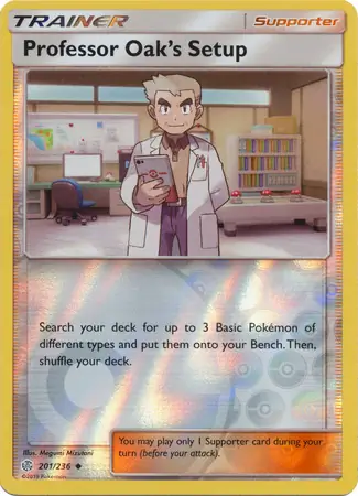 201/236 Professor Oak's Setup CEC Uncommon Reverse Holo