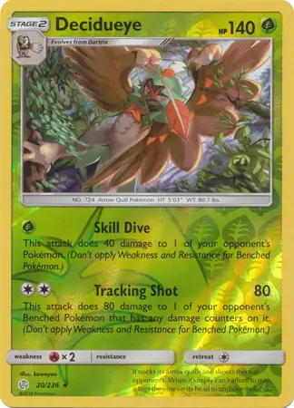 20/236 Decidueye CEC Rare Holo Reverse Holo