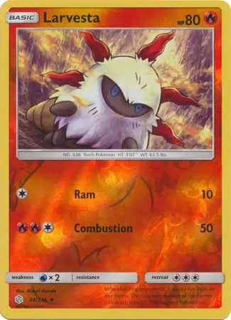 34/236 Larvesta CEC Uncommon Reverse Holo