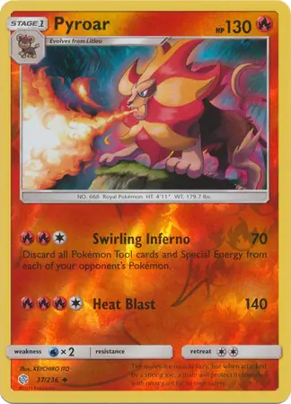 37/236 Pyroar CEC Uncommon Reverse Holo