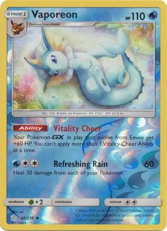 42/236 Vaporeon CEC Uncommon Reverse Holo