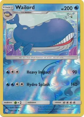 46/236 Wailord CEC Rare Reverse Holo