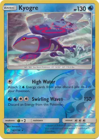 53/236 Kyogre CEC Rare Reverse Holo