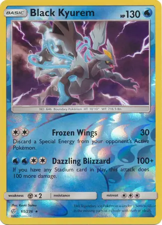 61/236 Black Kyurem CEC Rare Holo Reverse Holo