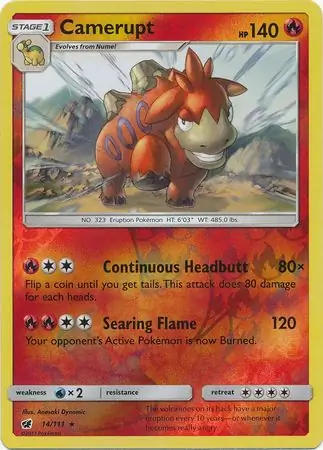 14/111 Camerupt CIN Rare Reverse Holo