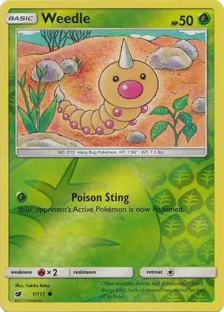 1/111 Weedle CIN Common Reverse Holo