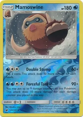 21/111 Mamoswine CIN Rare Reverse Holo