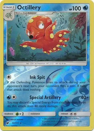 23/111 Octillery CIN Rare Reverse Holo