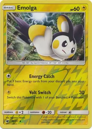 35/111 Emolga CIN Uncommon Reverse Holo