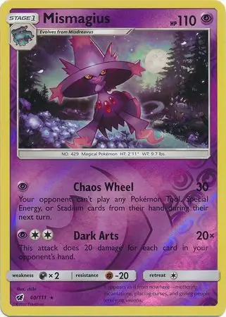 40/111 Mismagius CIN Rare Reverse Holo