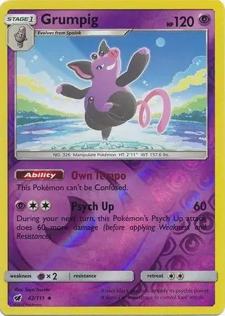 42/111 Grumpig CIN Uncommon Reverse Holo