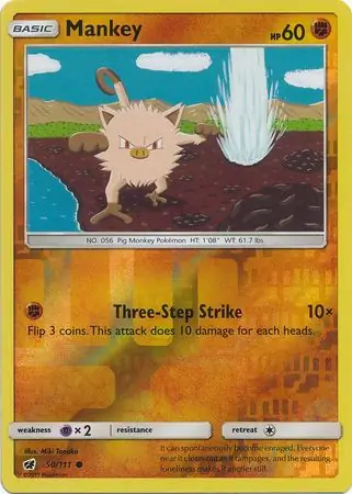 50/111 Mankey CIN Common Reverse Holo