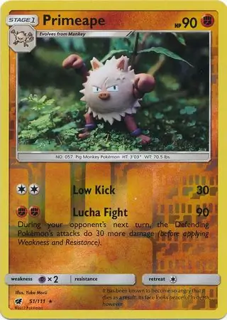 51/111 Primeape CIN Rare Reverse Holo