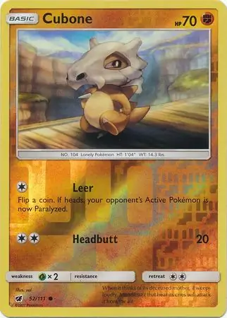 52/111 Cubone CIN Common Reverse Holo