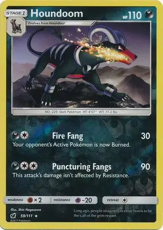 Houndoom Crimson Invasion 59/111 Rare Reverse Holo
