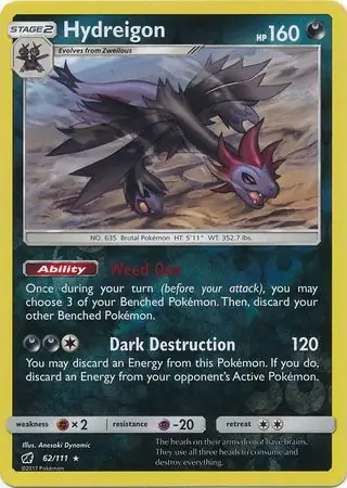 62/111 Hydreigon CIN Rare Reverse Holo