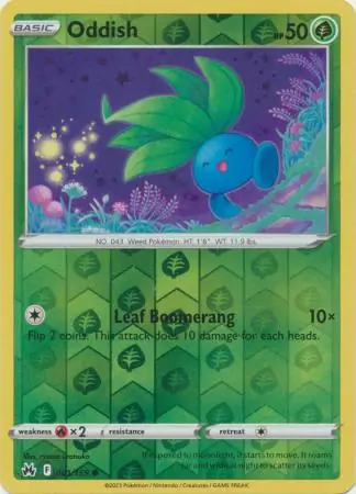 Oddish Crown Zenith 001/159 Common Reverse Holo