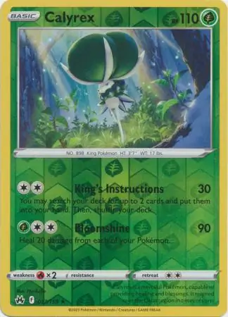 Calyrex Crown Zenith 017/159 Rare Holo Reverse Holo