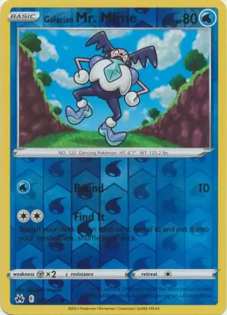 030/159 Galarian Mr. Mime CRZ Common Reverse Holo