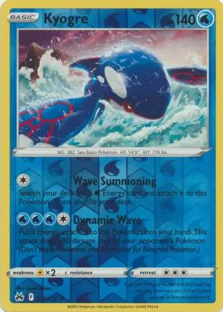 036/159 Kyogre CRZ Rare Holo Reverse Holo