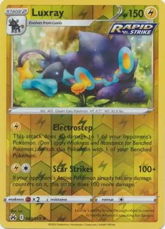 Luxray Crown Zenith 043/159 Rare Reverse Holo