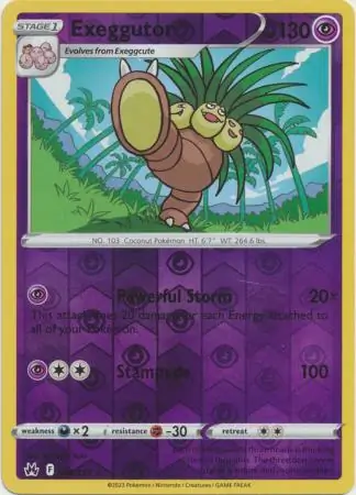 058/159 Exeggutor CRZ Rare Reverse Holo
