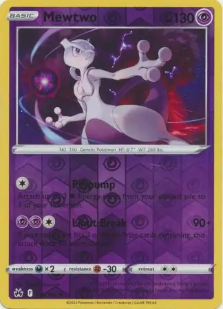 059/159 Mewtwo CRZ Rare Holo Reverse Holo