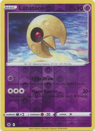 Lunatone Crown Zenith 062/159 Uncommon Reverse Holo