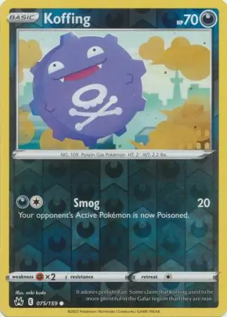 Koffing Crown Zenith 075/159 Common Reverse Holo