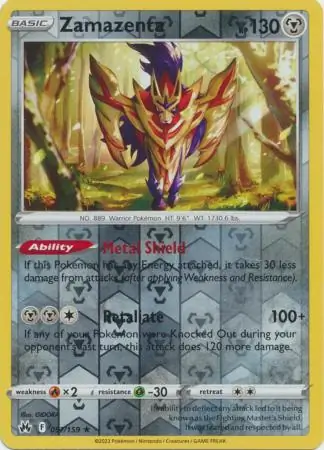 Zamazenta Crown Zenith 097/159 Rare Holo Reverse Holo