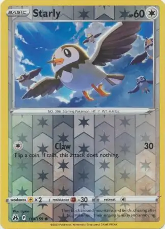 110/159 Starly CRZ Common Reverse Holo