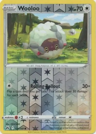 Wooloo Crown Zenith 121/159 Common Reverse Holo