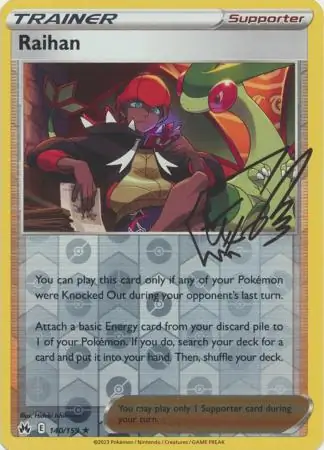 Raihan Crown Zenith 140/159 Rare Holo Reverse Holo