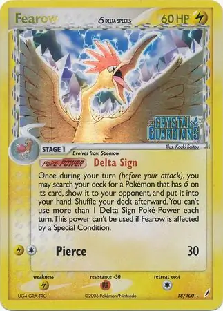 18/100 Fearow δ CG Rare Reverse Holo