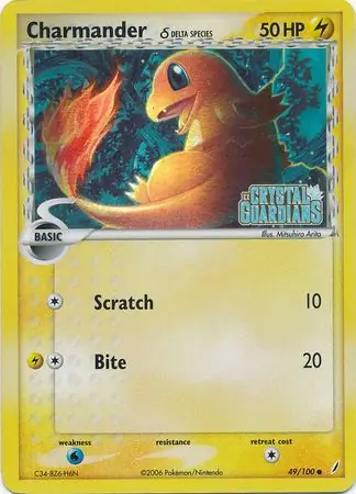 49/100 Charmander δ CG Common Reverse Holo