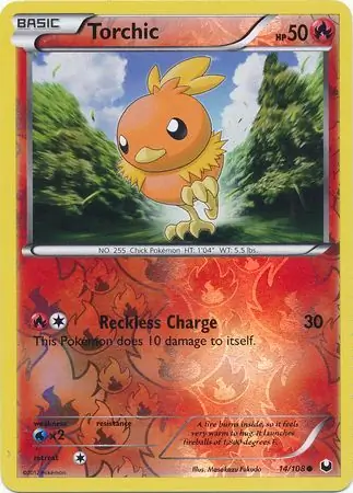 14/108 Torchic DEX Common Reverse Holo