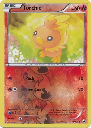15/108 Torchic DEX Common Reverse Holo
