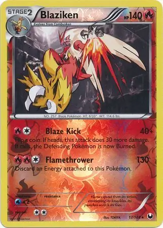 17/108 Blaziken DEX Rare Holo Reverse Holo