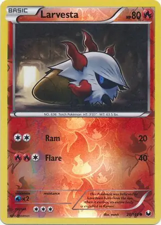 20/108 Larvesta DEX Common Reverse Holo