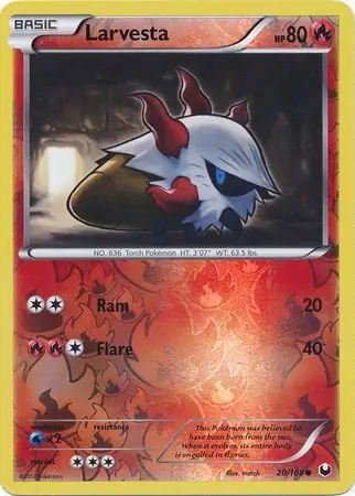 21/108 Larvesta DEX Common Reverse Holo