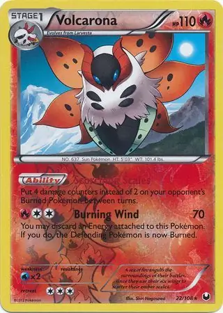 22/108 Volcarona DEX Rare Holo Reverse Holo