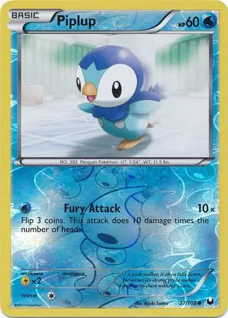 27/108 Piplup DEX Common Reverse Holo