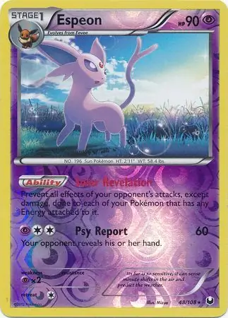 48/108 Espeon DEX Rare Reverse Holo