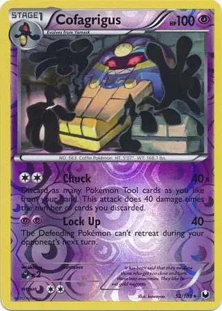 Cofagrigus Dark Explorers 52/108 Rare Reverse Holo