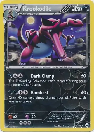 66/108 Krookodile DEX Rare Holo Reverse Holo