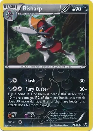 72/108 Bisharp DEX Rare Reverse Holo