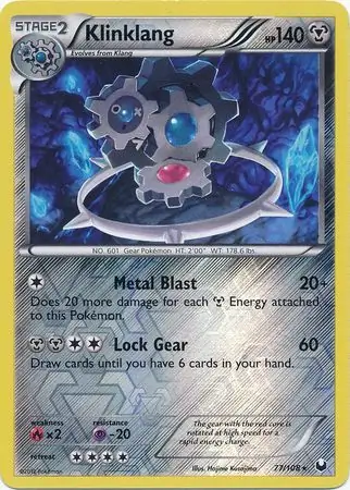 77/108 Klinklang DEX Rare Holo Reverse Holo