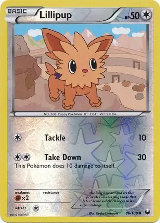 86/108 Lillipup DEX Common Reverse Holo