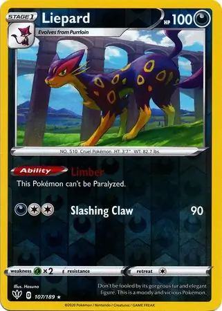 107/189 Liepard DAA Rare Reverse Holo